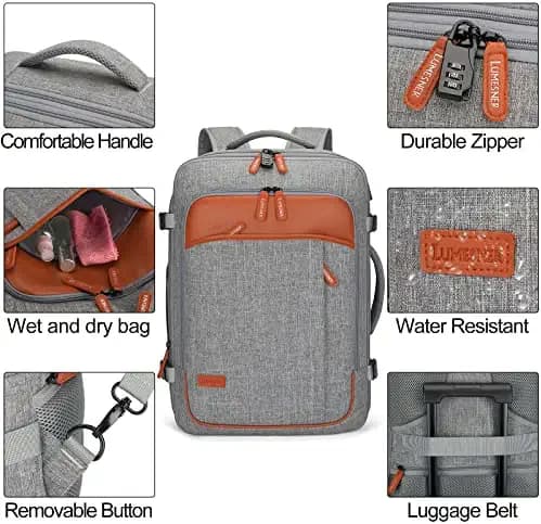 تصویر 5 - کوله پشتی لپ تاپ مسافرتی Lumesner Unisex-Adult Lumesner Travel Bussiness Backpack ، کوله پشتی مسافرتی